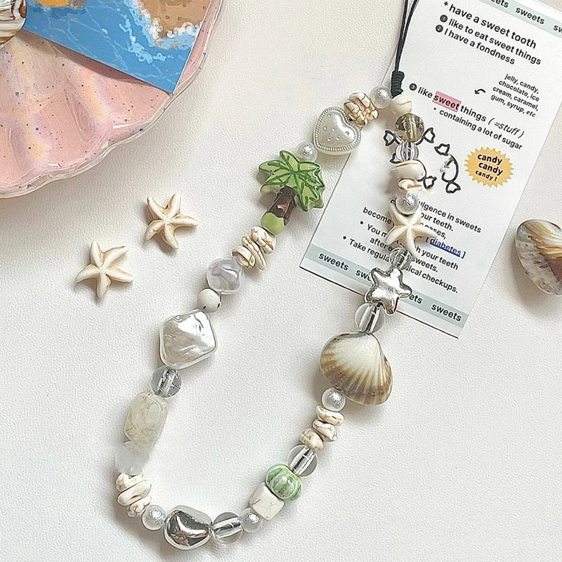 Seashells Beaded Phone Charm