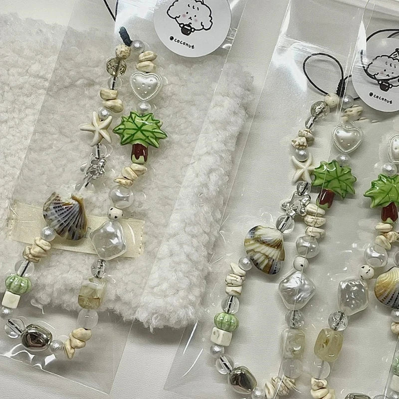 Seashells Beaded Phone Charm