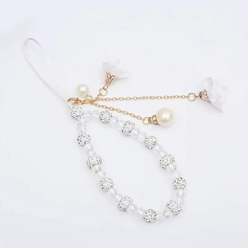 Fashion Pendant Crystal Flower Bracelet Phone Charm