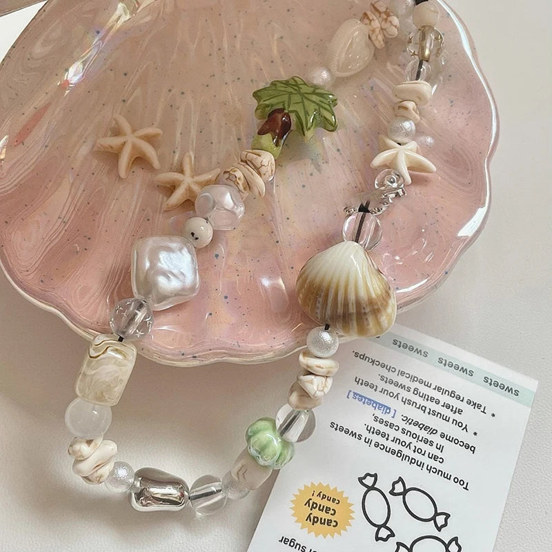 Seashells Beaded Phone Charm
