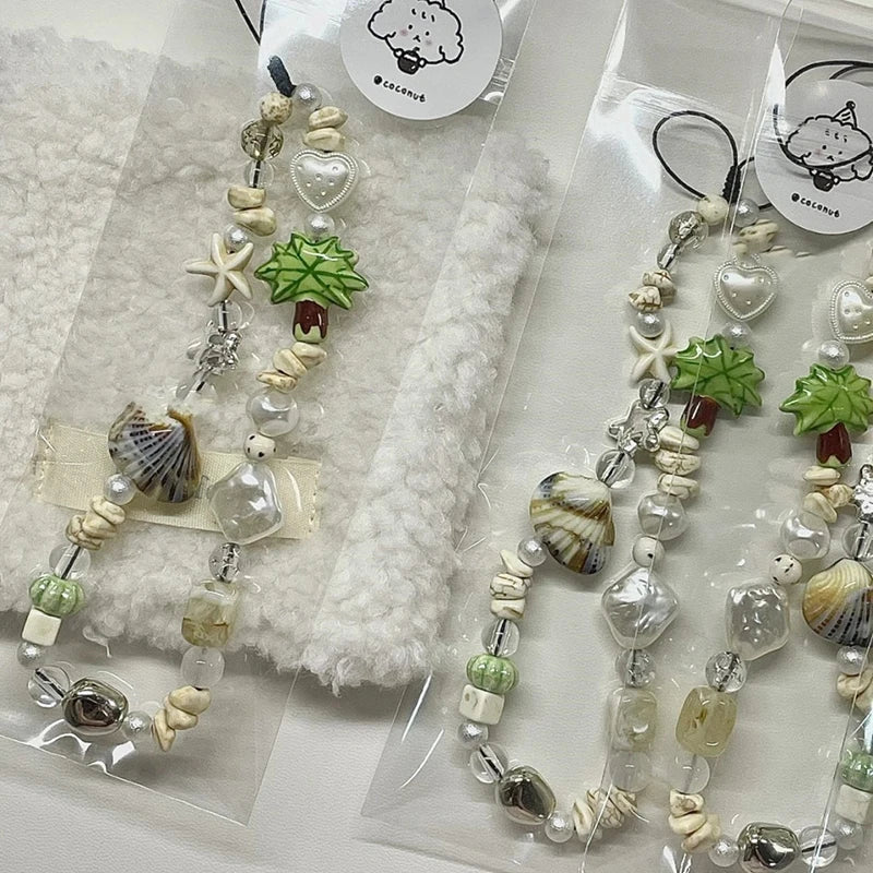 Seashells Beaded Phone Charm