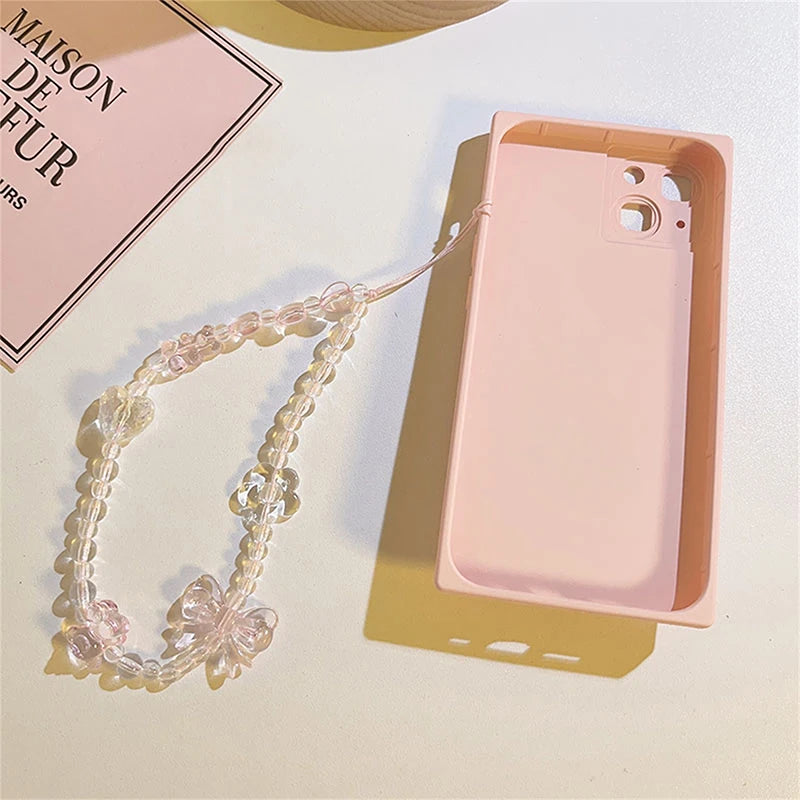 Pink Bear Butterfly Flower Phone Strap Charm