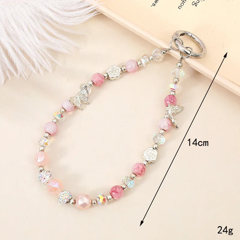 Wristlet Pastel Beaded Phone Charm