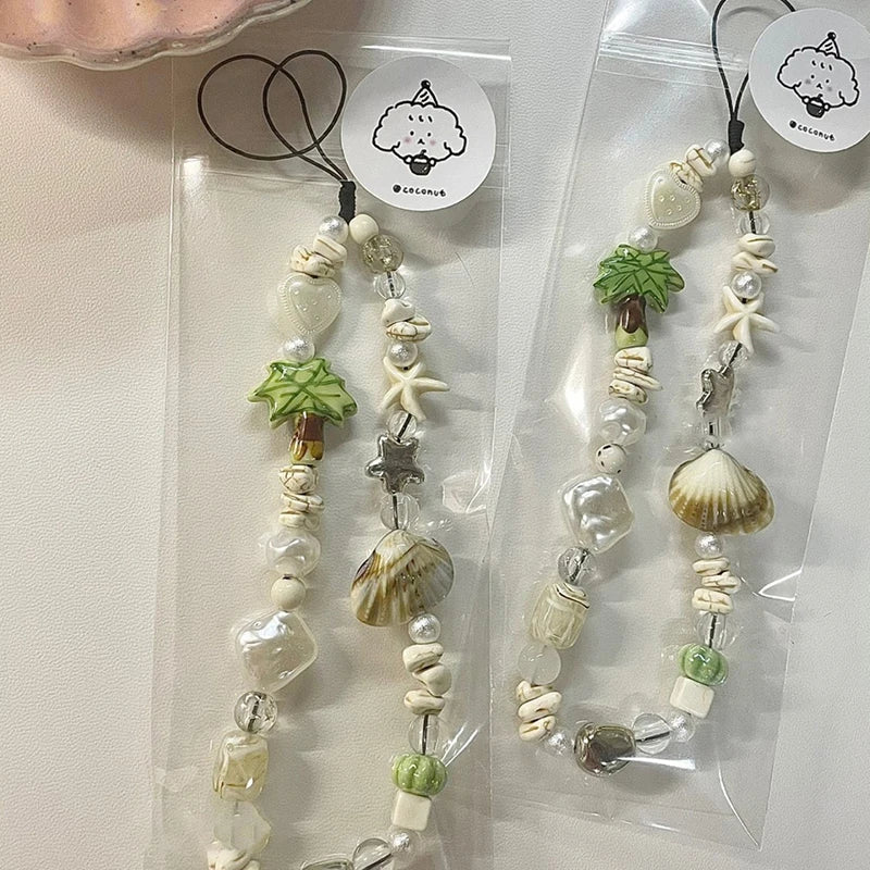 Seashells Beaded Phone Charm